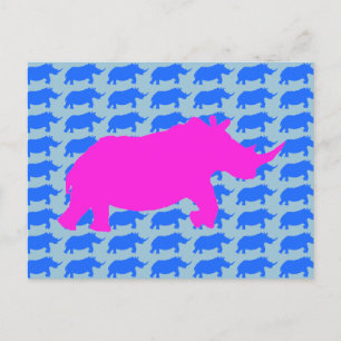 Postal de arte del patrón de rinoceronte