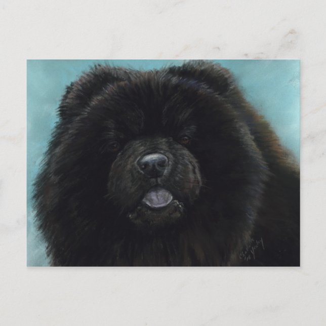 Postal de arte del perro original Chow Chow (Anverso)
