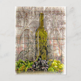 Postal de arte digital de uva de vintage