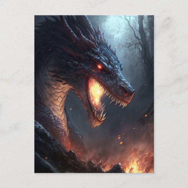 Postal de arte Fantasía de Fire Dragon (Anverso)