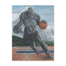 Postal de arte Fantasía en el baloncesto Stone Gol