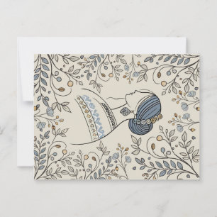 Postal de arte folclórico ucraniano - Floral vinta