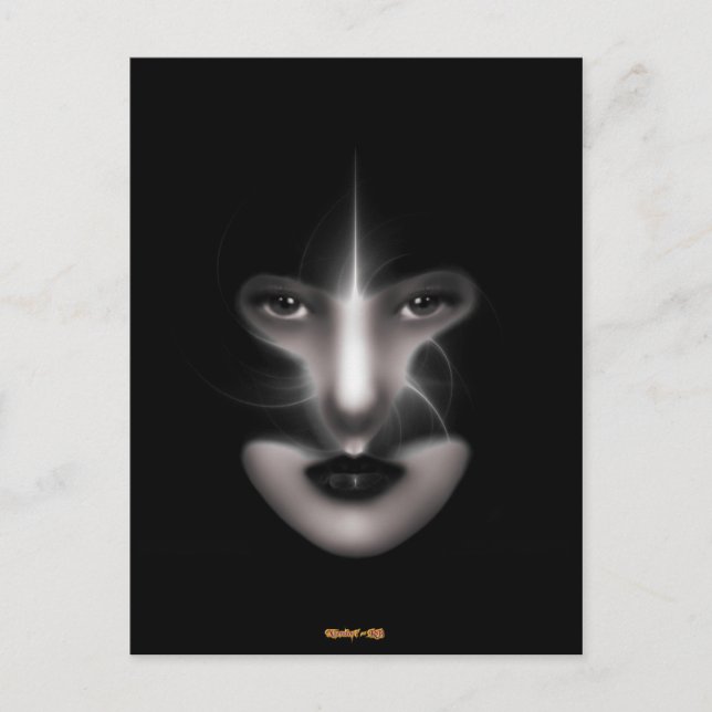 Postal de arte fractal Angel Eyes (Anverso)