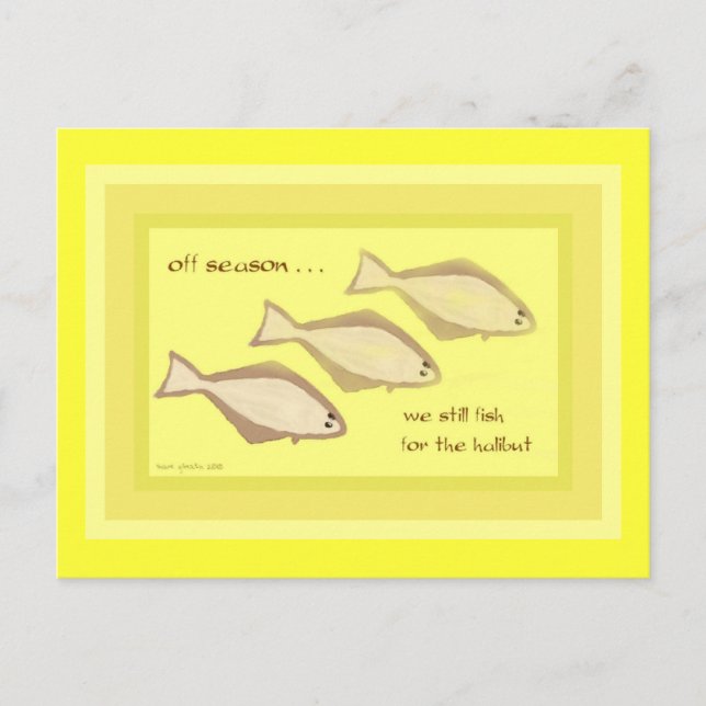 Postal de arte Halibut Haiku - Postal colectiva (Anverso)
