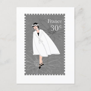 Postal de arte Happy Chica France