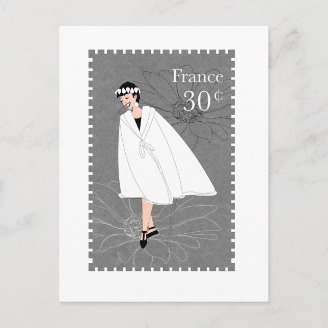 Postal de arte Happy Chica France (Anverso)