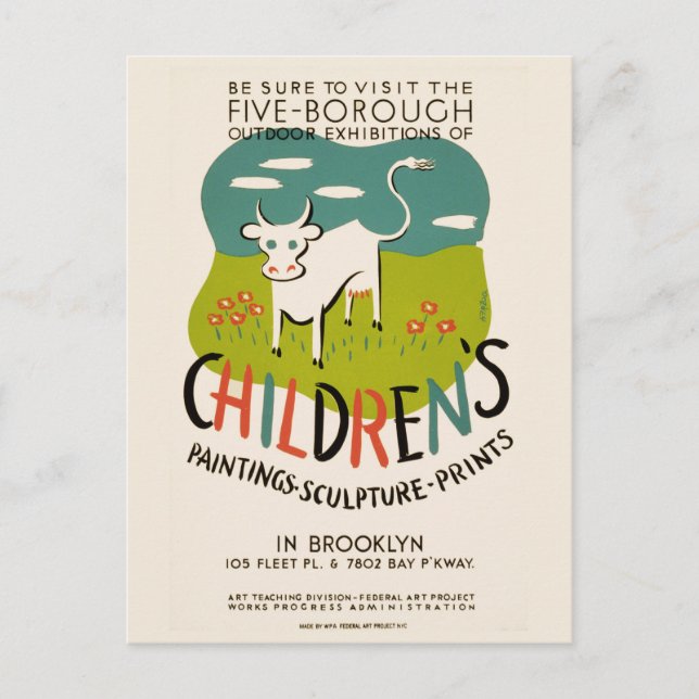 Postal de arte infantil vintage (Anverso)