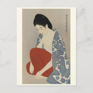 Postal de arte japonés vintage