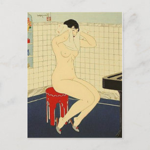 Postal de arte japonés vintage