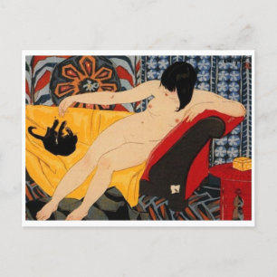Postal de arte japonés vintage
