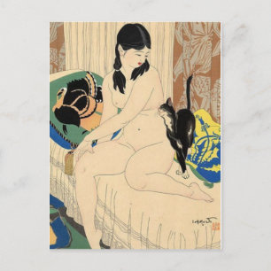 Postal de arte japonés vintage