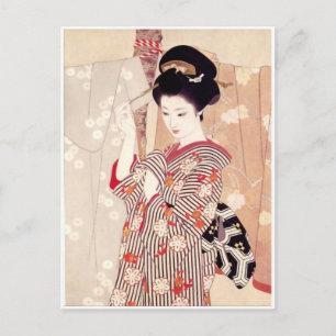 Postal de arte japonés vintage