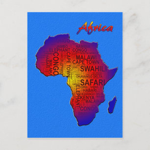 Postal de arte mundial de África