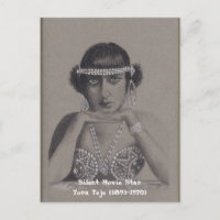 Postal de arte Orig, estrella de cine silenciosa