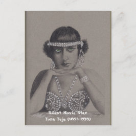 Postal de arte Orig, estrella de cine silenciosa