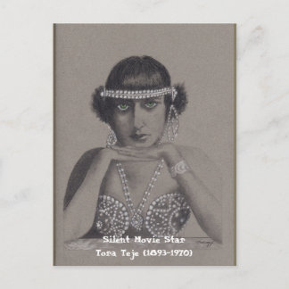 Postal de arte Orig, estrella de cine silenciosa