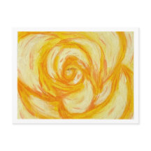 Postal de arte original abstracta de rosa amarilla