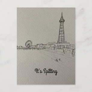 Postal de arte original de la Torre Blackpool