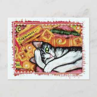 Postal de arte para gato Zen