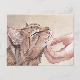 Postal de arte para gatos Chin Scratch