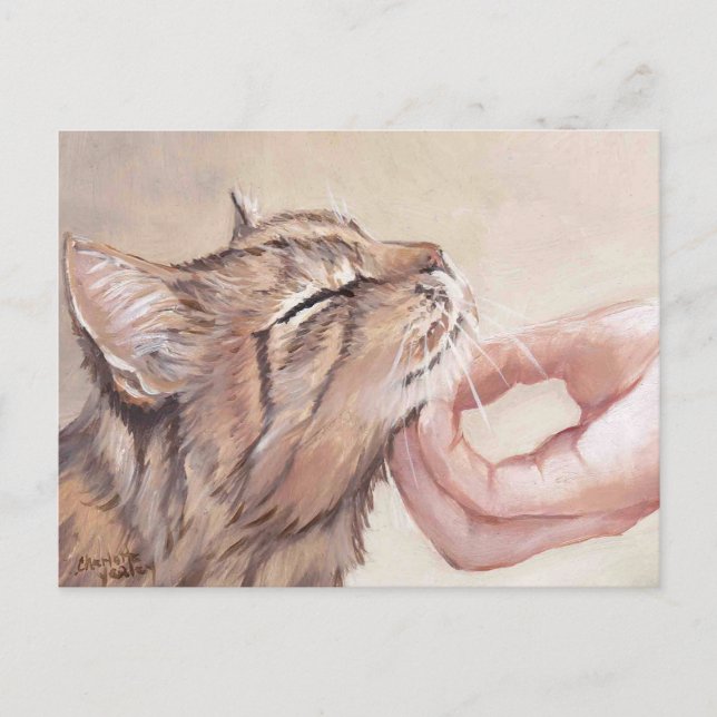 Postal de arte para gatos Chin Scratch (Anverso)