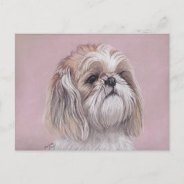 Postal de arte para perros Shih tzu