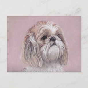 Postal de arte para perros Shih tzu