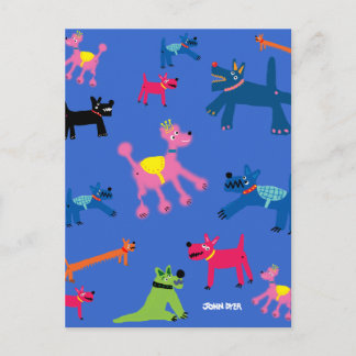 Postal de arte: Perros locos