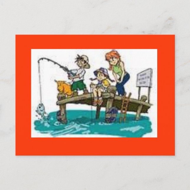 postal de arte personalizado de pesca (Anverso)