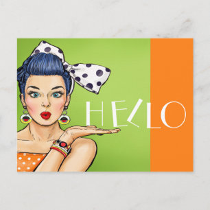 Postal de arte pop 2 en blanco atrás