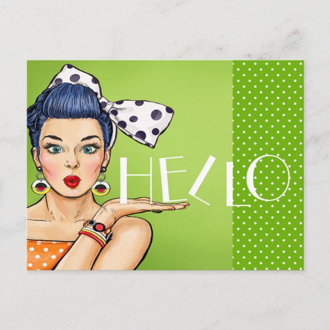 Postal de arte pop 3 en blanco atrás (Anverso)