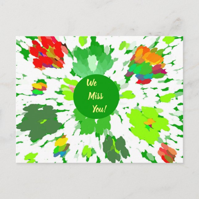 Postal de arte pop de color acuático (Anverso)