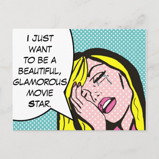 Postal de arte pop de estrella de cine (Anverso)