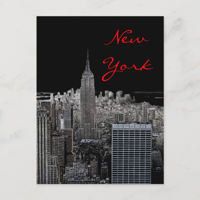 Postal de arte pop nocturno de Nueva York (Anverso)