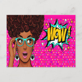 Postal de arte pop WOW