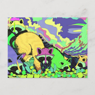 Postal de arte psicodélico surrealista