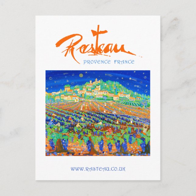 Postal de arte: Rasteau, una noche de estrellas de (Anverso)