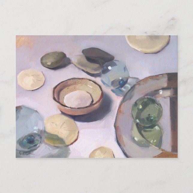 Postal de arte "The Mirror Plate" por Sarah Sedwic (Anverso)