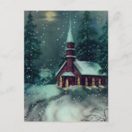 Postal de arte vintage de escena de nieve de la ig