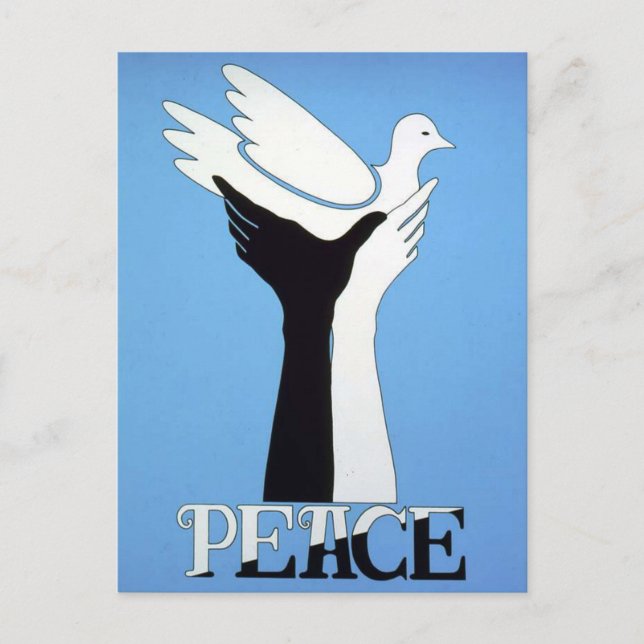 Postal de arte vintage de Peace 1960 (Anverso)