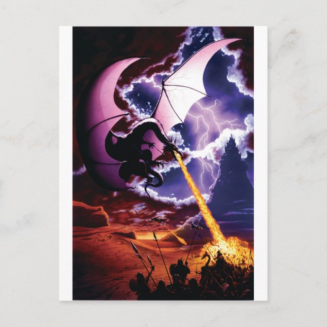 Postal de ataque de dragón (Anverso)