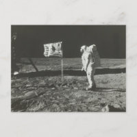 Postal de aterrizaje de luna de época