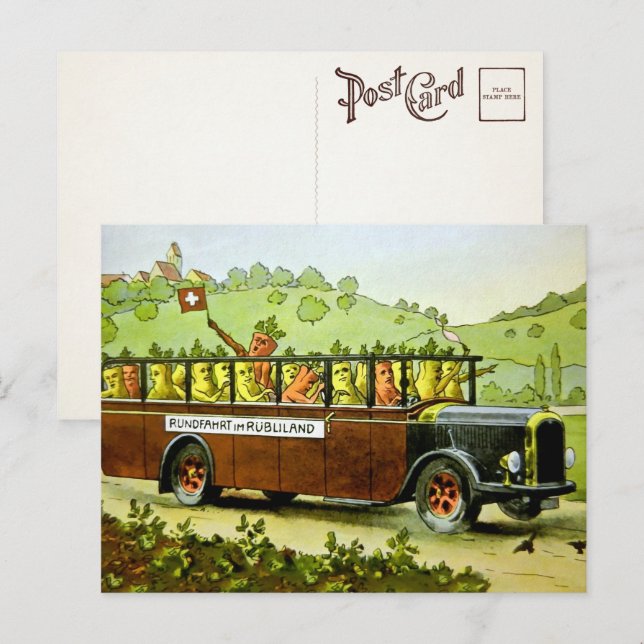 Postal de autobús de zanja vintage  (Anverso / Reverso)