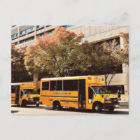 Postal de autobús escolar de Nueva York