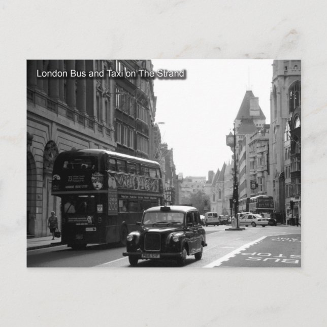 postal de autobús y taxi de londres (Anverso)