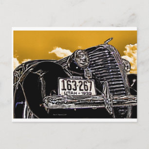 Postal de automóviles Hudson Coupe Vintage 1938