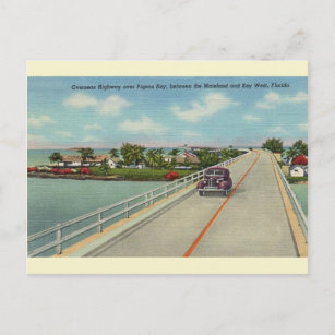 Postal de autopista Vintage Florida Keys