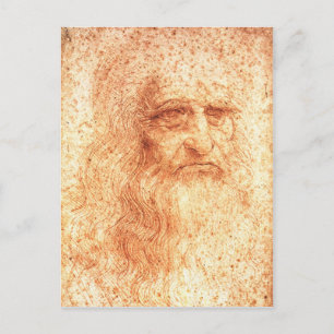 Postal de autoretrato de Red Chalk Leonardo da Vin