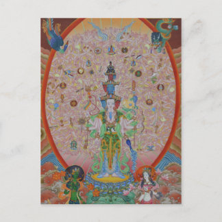 Postal de Avalokiteshvara con mil armas
