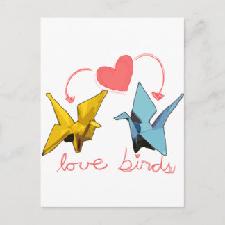 postal de aves amorosas